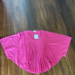 New Liquid by Sioni PLEATED BATWING TOP Sweater